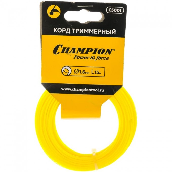Корд тримерный CHAMPION Round 1.6 мм х 15 м, C5001 CH-C5001 Корд тримерный CHAMPION Round 1.6 мм х 15 м, C5001 CH-C5001
