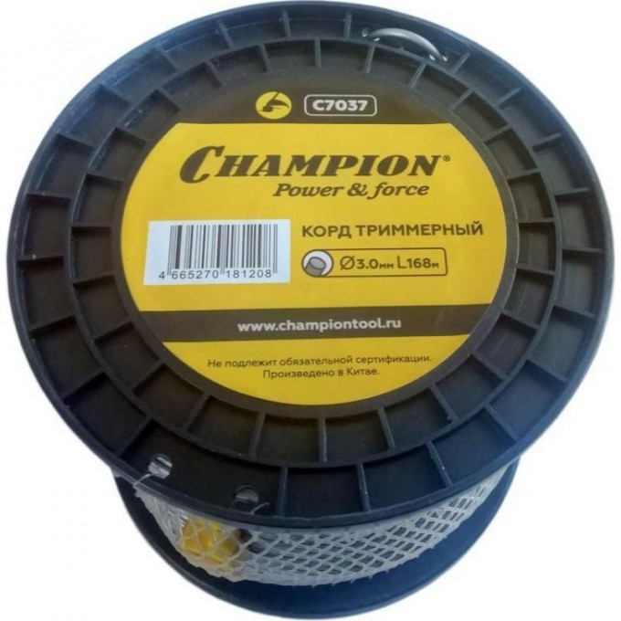 Корд триммерный CHAMPION ALUMINIUM 3.0мм*168м, С7037 CH-C7037 Корд триммерный CHAMPION ALUMINIUM 3.0мм*168м, С7037 CH-C7037