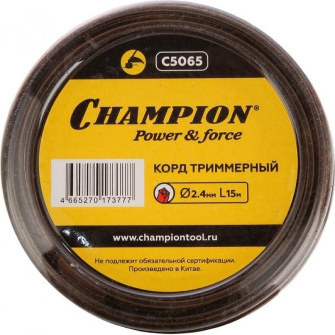 Корд триммерный CHAMPION Nylplus Square 2.4 мм х 15 м, C5065 CH-C5065 Корд триммерный CHAMPION Nylplus Square 2.4 мм х 15 м, C5065 CH-C5065