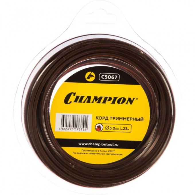 Корд триммерный CHAMPION Nylplus Square 3.0 мм х 23 м, C5067 CH-C5067 Корд триммерный CHAMPION Nylplus Square 3.0 мм х 23 м, C5067 CH-C5067