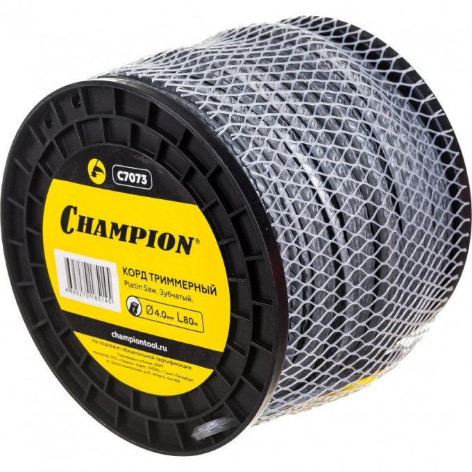 Корд триммерный CHAMPION PLATIN SAW 4.0мм*80м (зубчатый)+нож C7073 CH-C7073 Корд триммерный CHAMPION PLATIN SAW 4.0мм*80м (зубчатый)+нож C7073 CH-C7073