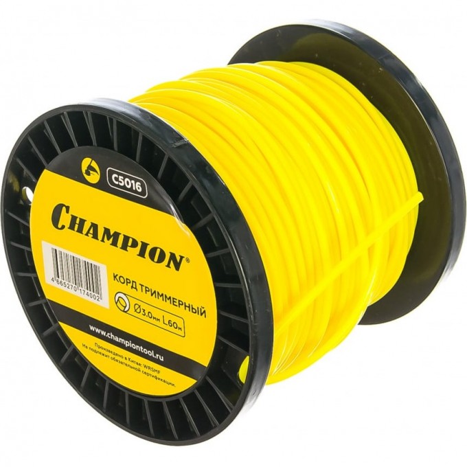 Корд триммерный CHAMPION Round 3.0 мм х 60 м, C5016 CH-C5016 Корд триммерный CHAMPION Round 3.0 мм х 60 м, C5016 CH-C5016