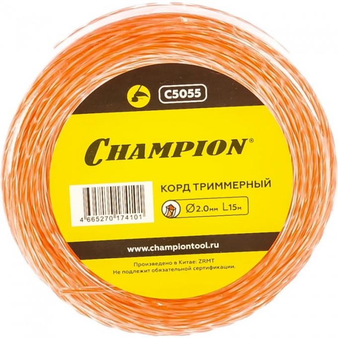 Корд триммерный CHAMPION Square Twist DUO 2.0 мм х 15 м, C5055 CH-C5055 Корд триммерный CHAMPION Square Twist DUO 2.0 мм х 15 м, C5055 CH-C5055