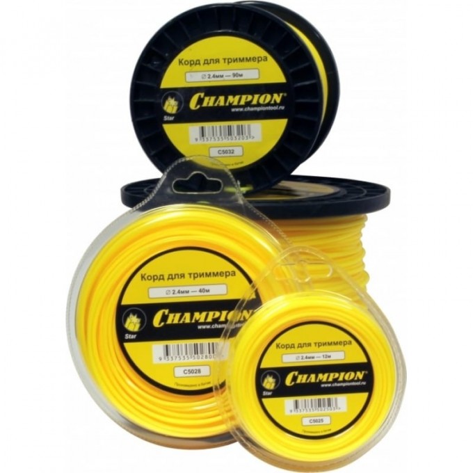 Корд триммерный CHAMPION Star 2.0 мм х 15 м, C5024 CH-C5024 Корд триммерный CHAMPION Star 2.0 мм х 15 м, C5024 CH-C5024
