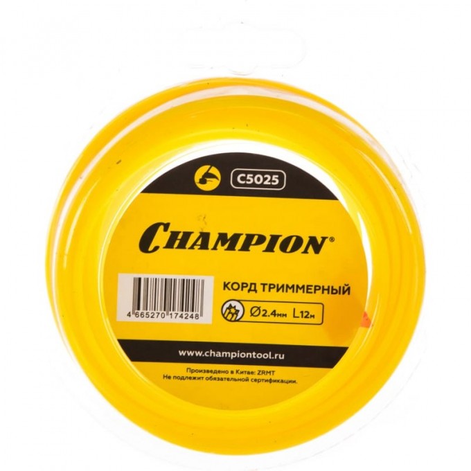 Корд триммерный CHAMPION Star 2.4 мм х 12 м, C5025 CH-C5025 Корд триммерный CHAMPION Star 2.4 мм х 12 м, C5025 CH-C5025