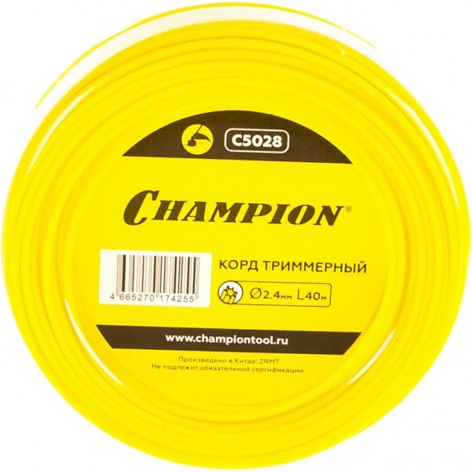 Корд триммерный CHAMPION Star 2.4 мм х 40 м, C5028 CH-C5028 Корд триммерный CHAMPION Star 2.4 мм х 40 м, C5028 CH-C5028