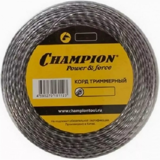 Корд триммерный CHAMPION TRI-TWIST 2.7мм*60м (витой треугольник)+нож C7047 CH-C7047 Корд триммерный CHAMPION TRI-TWIST 2.7мм*60м (витой треугольник)+нож C7047 CH-C7047