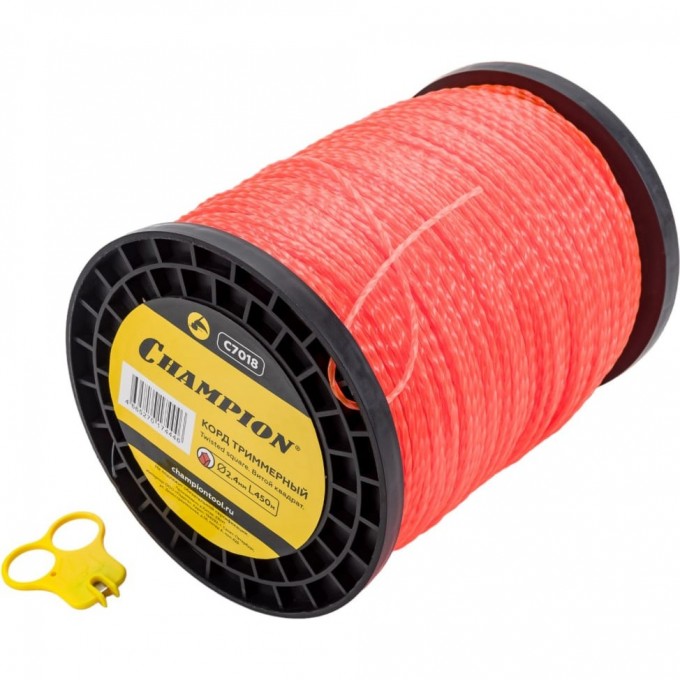 Корд триммерный CHAMPION Twisted Square 2.4 мм х 450 м, C7018 CH-C7018 Корд триммерный CHAMPION Twisted Square 2.4 мм х 450 м, C7018 CH-C7018