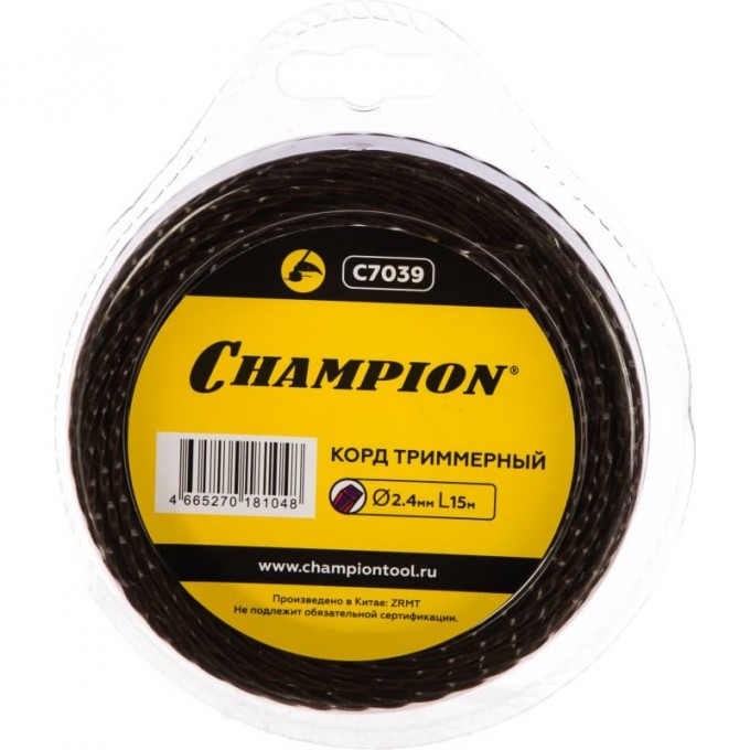 Корд триммерный CHAMPION MAGIC 2.4мм*15м (витой квадрат) CH-C7039 Корд триммерный CHAMPION MAGIC 2.4мм*15м (витой квадрат) CH-C7039